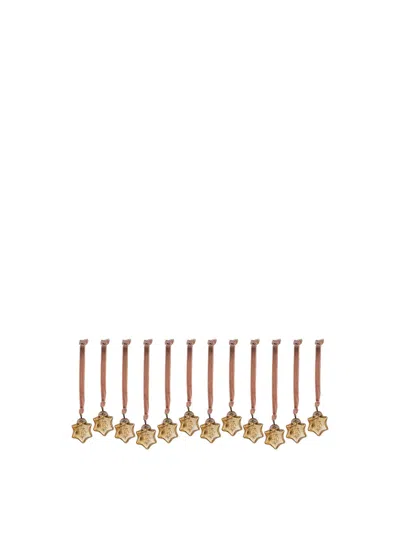 Nkuku Sardi Star Baubles (set Of 12) In Gold