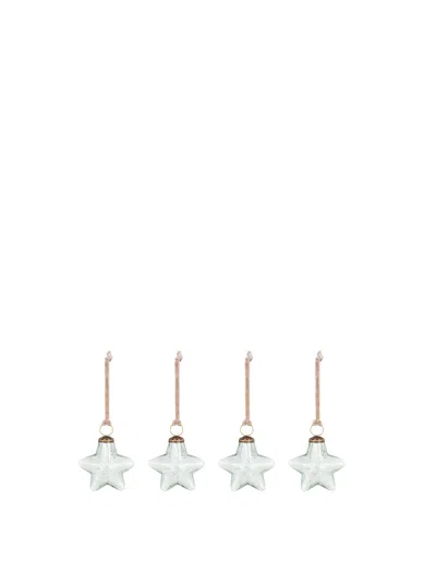 Nkuku Sardi Star Baubles (set Of 4) In Clear