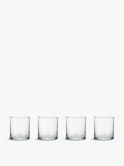 Nkuku Yala Hammered Glass Tumbler (set Of 4) In Clear