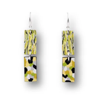 Nkv Stuff Women's Black / White / Silver Ophelia Wooden Earrings With Sterling Silver Hooks