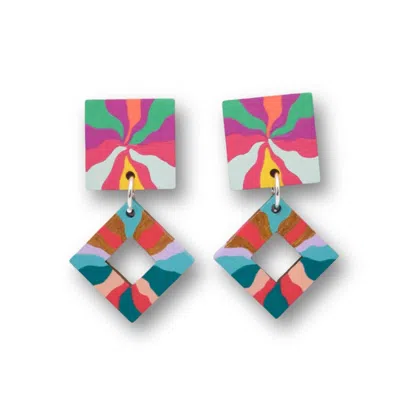 Nkv Stuff Women's Gold Stella Handmade Wooden Earrings