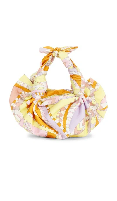Nla Collection Knot Bag In Orange & Pink Chevron