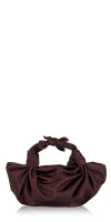 Nla Collection Silk Knot Bag Chocolate In Burgundy