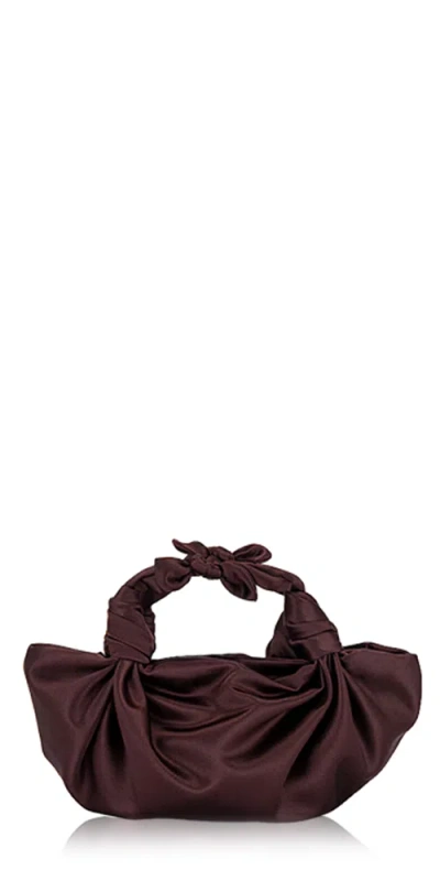 Nla Collection Silk Knot Bag Chocolate In Burgundy