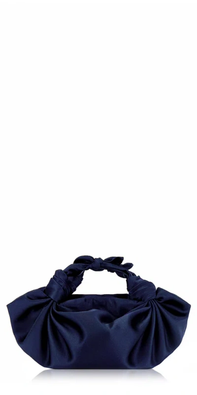 Nla Collection Silk Knot Bag Navy In Blue