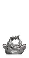 Nla Collection Silk Knot Bag Silver In Metallic