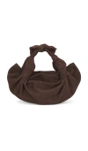 Nla Collection Suede Knot Bag In Chocolate