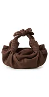 Nla Knot Bag Chocolate Brown Suede In Chocolate Brown Suede