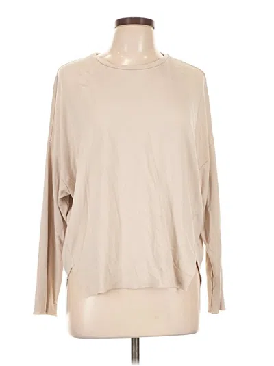 Pre-owned Nlt Long Sleeve Top Tan Crew Neck Tops
