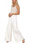 Nlt Luxe Wide Leg Pants In White In White
