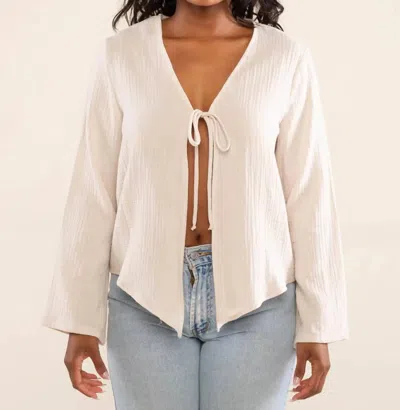 Nlt Melrose Tie Blouse In Natural In White