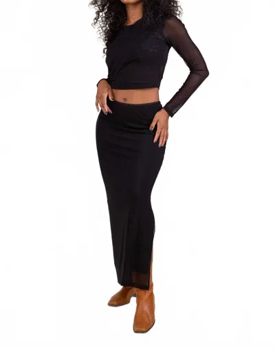 Nlt Mesh Midi Skirt - Plus In Black