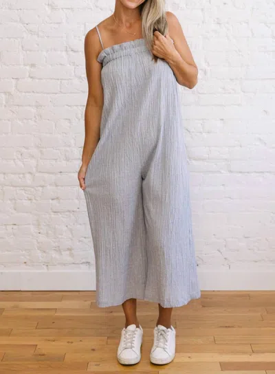 Nlt Morgan Jumpsuit In Blue White In Gray