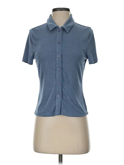 Pre-owned Nlt Short Sleeve Blouse In Blue