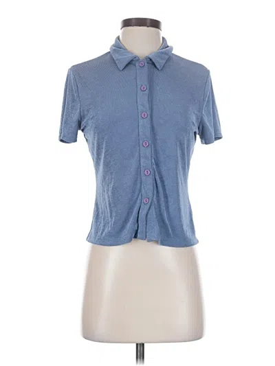 Pre-owned Nlt Short Sleeve Blouse In Blue