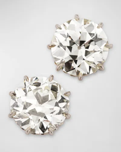 Nm Estate Estate 18k Gold And Platinum Diamond Stud Earrings In Diamonds