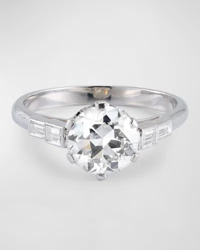 Nm Estate Estate Art Deco Platinum European Diamond Ring In Metallic