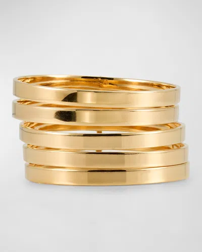 Nm Estate Estate Gucci 5 Row Stacking High Polish Bangle Bracelet In Gold