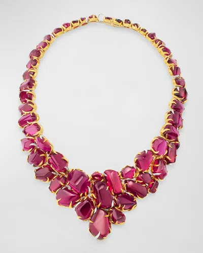 Nm Estate Estate Lee Buckingham 22k Yellow Gold And Platinum Necklace With Rubellite And Diamonds