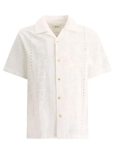 Nn07 Julio 5392 Convertible-collar Broderie Anglaise Cotton-voile Shirt In White