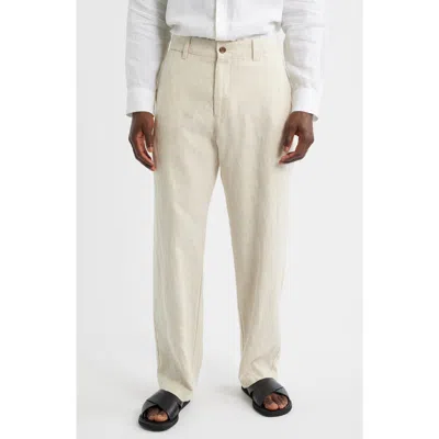 Nn07 1454 Aden Flat Front Linen Chinos In Brown