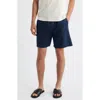 Nn07 Gregor Drawstring Linen Shorts 6.25 Navy Blue In Blue