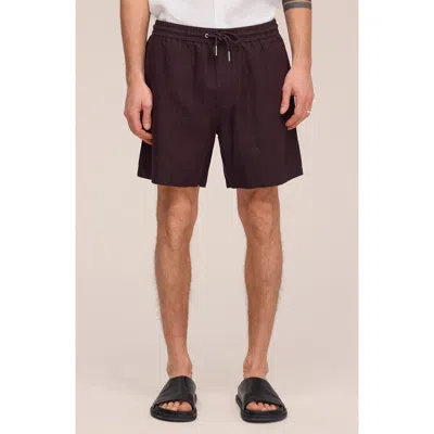 Nn07 Gregor 1454 Straight-leg Linen Drawstring Shorts In Brown