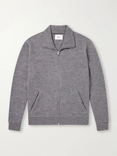 Nn07 6398 Merino Wool-felt Jacket In Gray