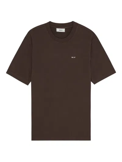 Nn07 Adam Emb T-shirt In Brown