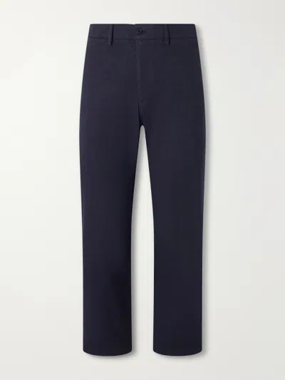 Nn07 Aden 1067 Straight-leg Recycled Grain De Poudre Trousers In Blue