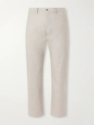 Nn07 Aden 1067 Straight-leg Recycled Grain De Poudre Trousers In Yellow