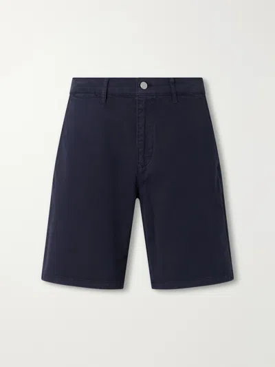 Nn07 Aden 1923 Straight-leg Organic Cotton-blend Twill Shorts In Blue