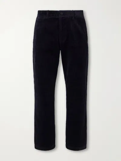 Nn07 Aden 50004 Straight-leg Organic Cotton-corduroy Trousers In Black