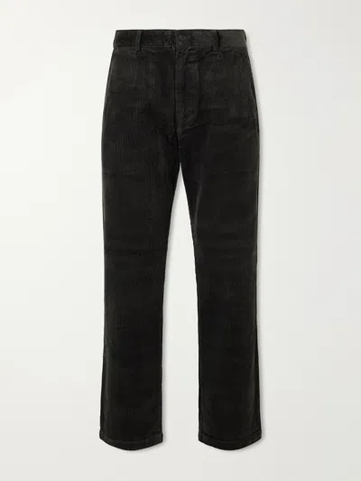 Nn07 Aden 50004 Straight-leg Organic Cotton-corduroy Trousers In Brown