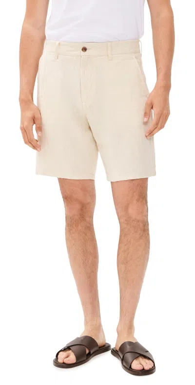 Nn07 Aden 1454 Straight-leg Linen Shorts In White