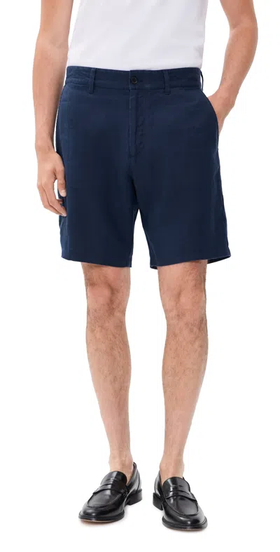 Nn07 Aden Linen Shorts Navy Blue