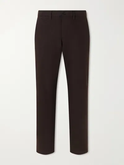 Nn07 Aden Straight-leg Grain De Poudre Trousers In Brown