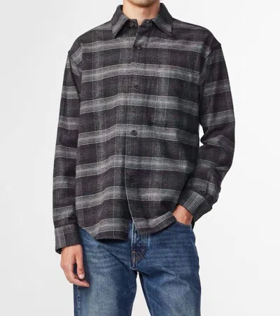 Nn07 Adwin Long Sleeve Shirt In Dark Grey Check In Gray