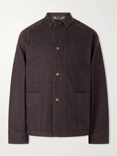 Nn07 Aiko Organic Denim Blouson Jacket In Brown