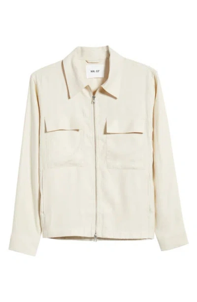 Nn07 Alban 1808 Canvas Zip-up Shirt Jacket In Neutral