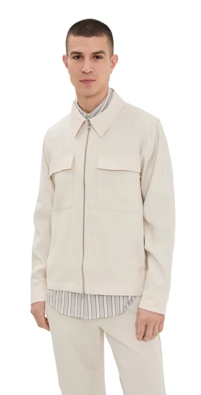 NN07 ALBAN LINEN ZIP JACKET IVORY