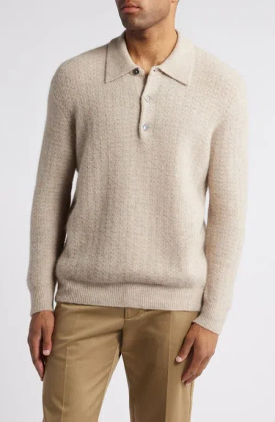 Nn07 Alfie Polo Sweater In Greige