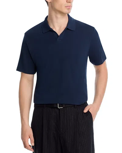 Nn07 Almer Open Collar Polo Shirt In Blue