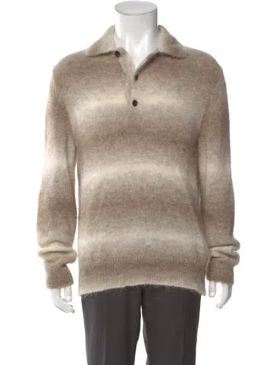 Pre-owned Nn07 Alpaca Mock Neck Polo Sweater In Neutral