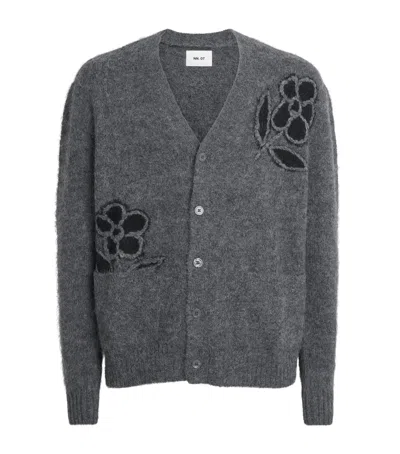 Nn07 Nn.07 Alpaca-blend Floral Kyle Cardigan In Gray