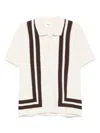 Nn07 Ares 6636 Short Sleeve Knit Cotton Button-up Shirt In White