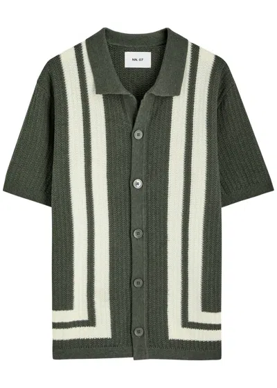 NN07 NN07 ARES STRIPED-INTARSIA KNIT SHIRT