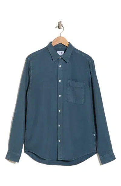 Nn07 Arne 5408 Button-up Shirt In Sea Blue