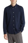 Nn07 Arne Button-down Collar Cotton Shirt In Navy Blue