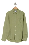 Nn07 Arne 5706 Linen Oxford Shirt In Pale Green